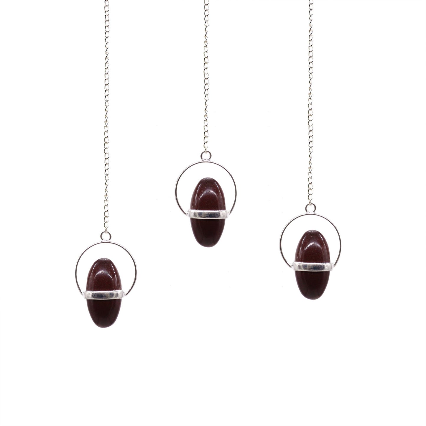 Péndulo Shiva Lingam con Banda - Piedra del Río Narmada