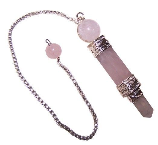 Péndulo de Cuarzo Rosa 3 Partes - Amor y Sanación del Corazón