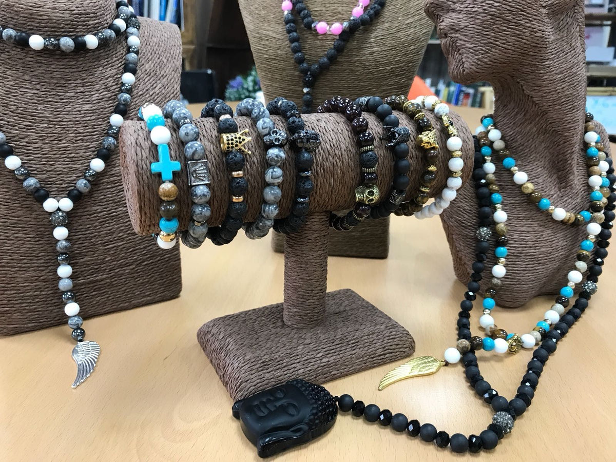 Pulsera Boho de Cruz Turquesa con Perlas