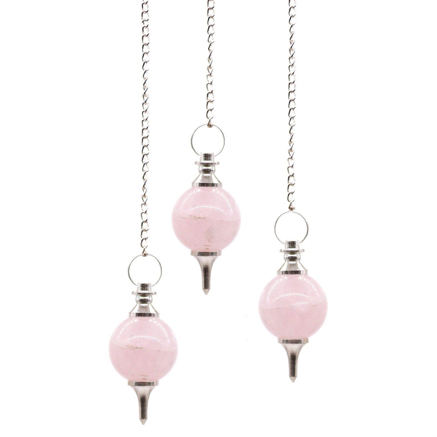 Péndulo de cuarzo rosa para radiestesia y meditación