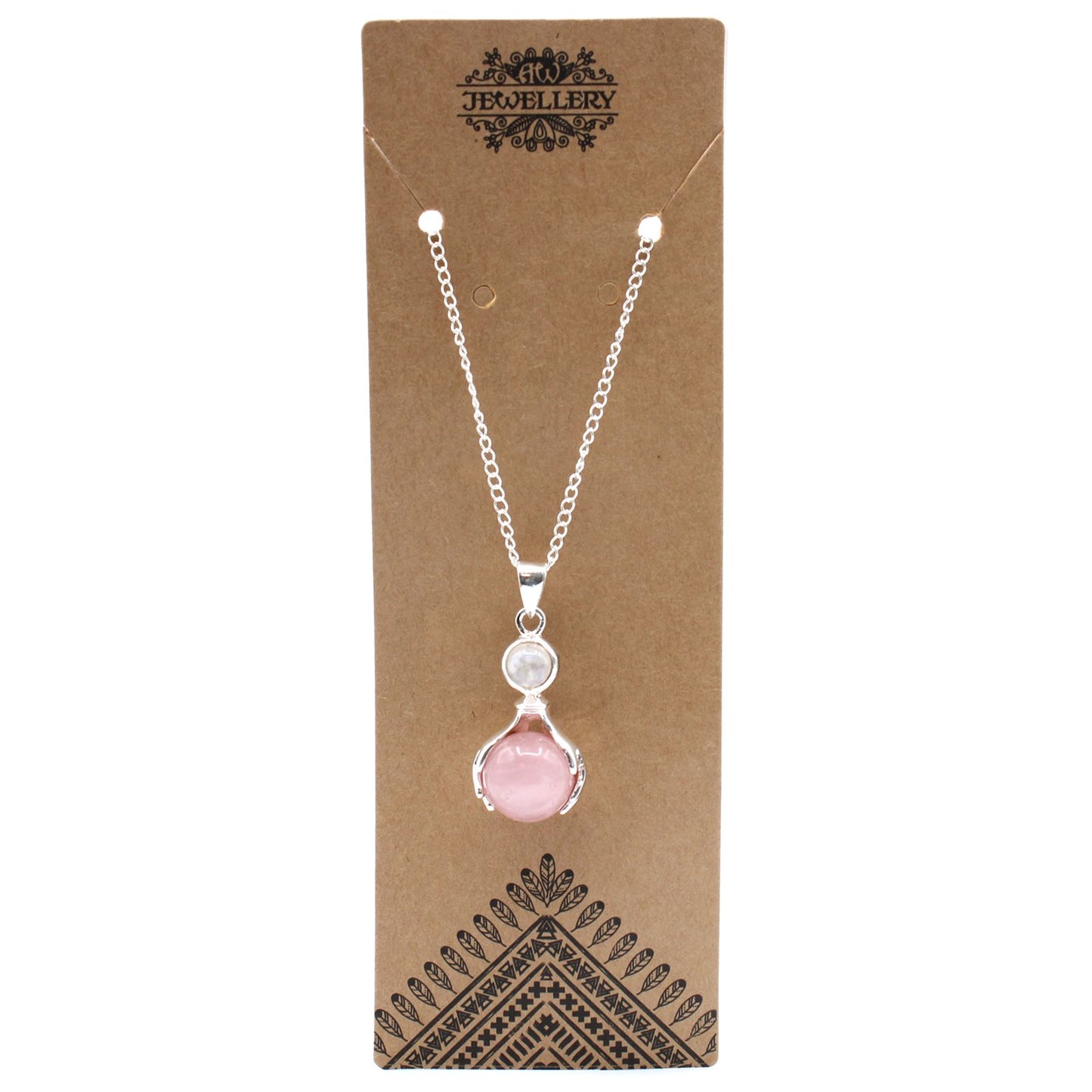 Collar de Manos Curativas de Cuarzo Rosa – Amor Propio y Armonía