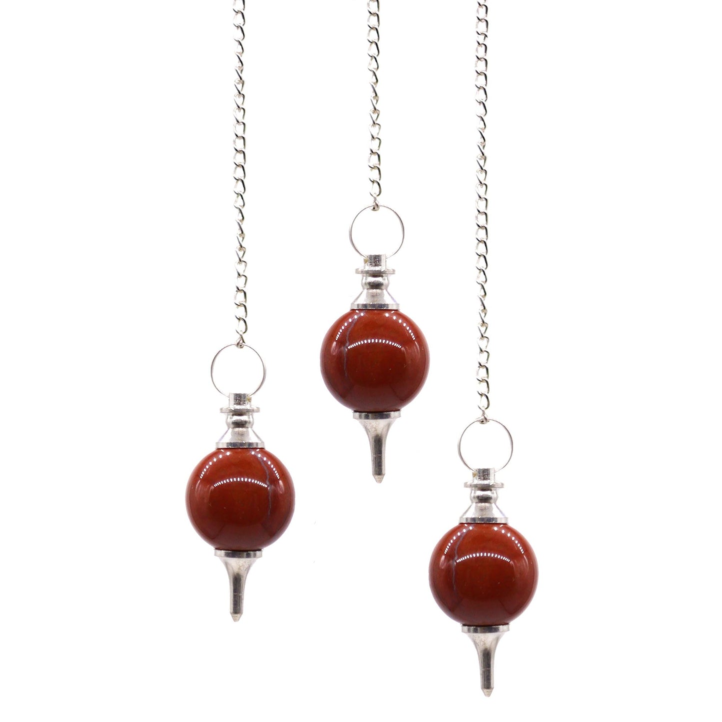 Péndulo de jaspe rojo para radiestesia y meditación