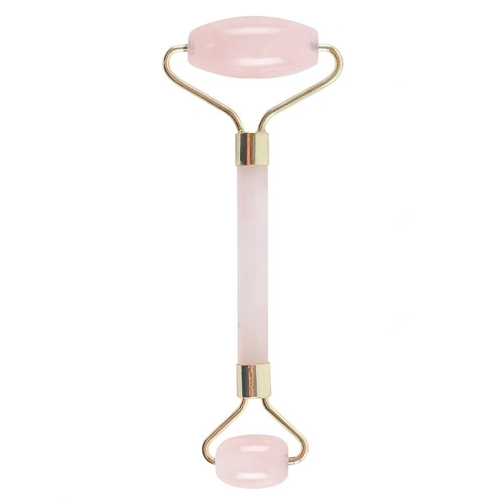 Rodillo Facial Cuarzo Rosa | Masaje Descongestivo + Energía Amor Propio 18cm
