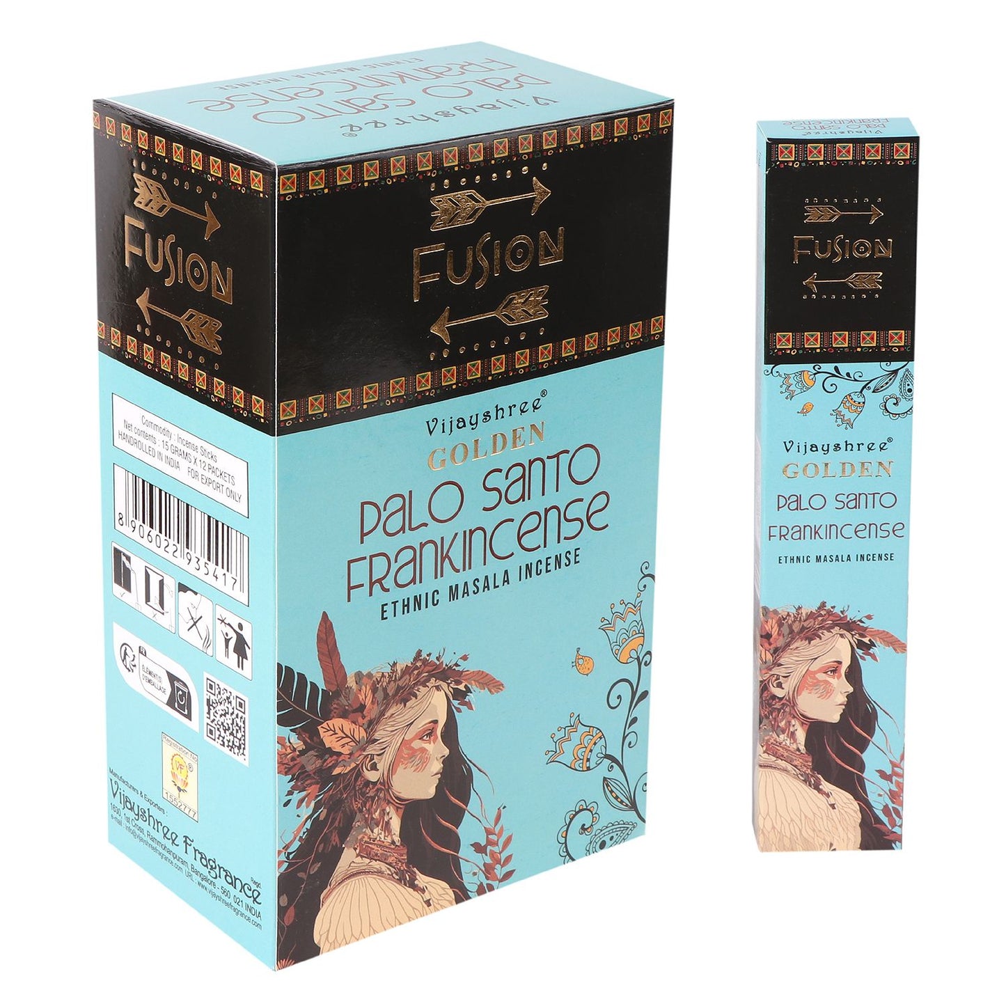Varillas de Incienso de Palo Santo dorado e Incienso - 15gr