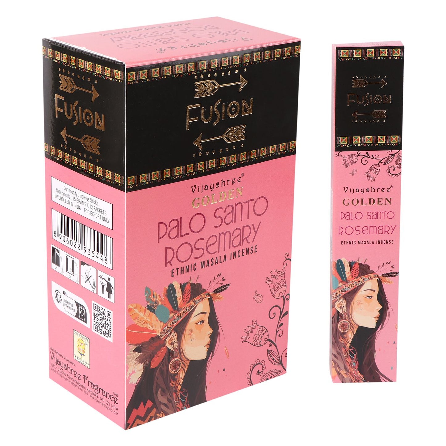 Varillas de Incienso de Palo Santo Dorado y Romero - 15gr