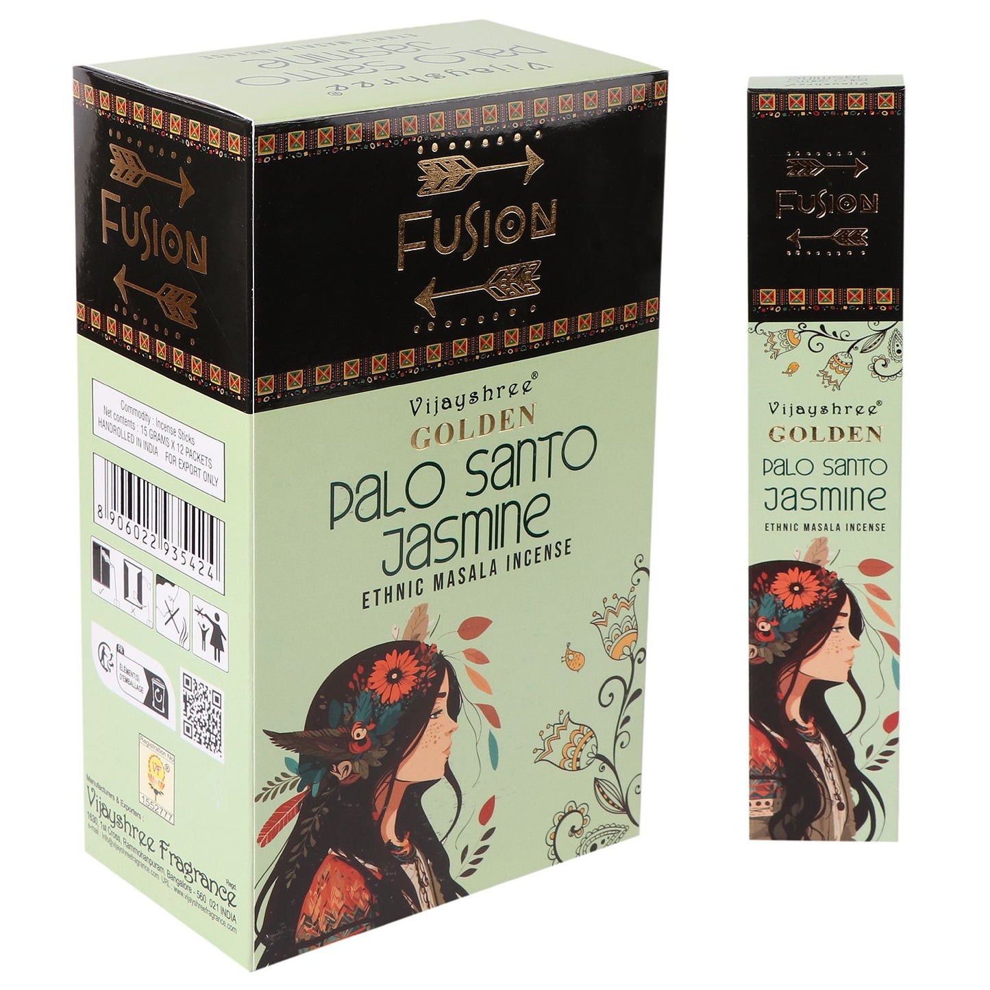 Varillas de Incienso de Palo Santo Dorado y Jazmín - 15gr