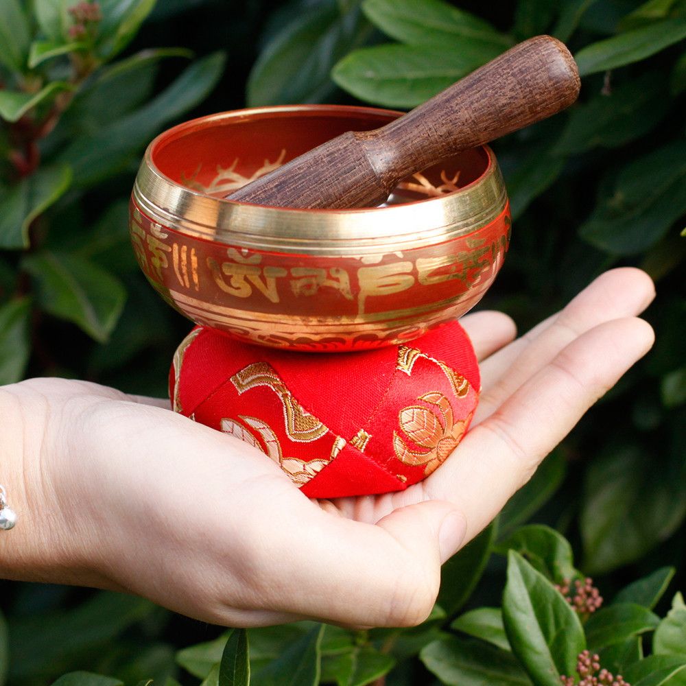 Cuenco tibetano Rojo para meditación y equilibrio energético