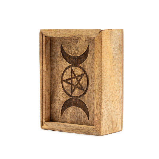 Pequeña caja para cartas de Tarot con soporte para cartas
