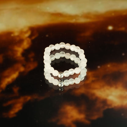 Conjunto de Anillos de Gema Espíritu Ninfa Amor y Fuego | Set de Anillos Ajustables con Piedras Naturales
