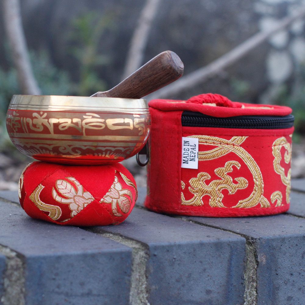 Cuenco tibetano Rojo para meditación y equilibrio energético
