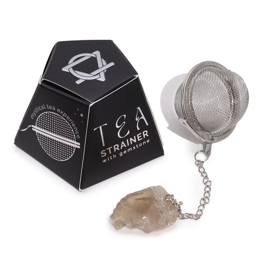 Colador de Té de Piedras Preciosas en Bruto - Cuarzo Ahumado