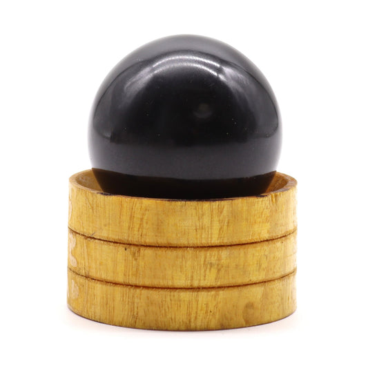 Esfera de Turmalina Negra 40 mm con Soporte – Protección Energética para tu Hogar