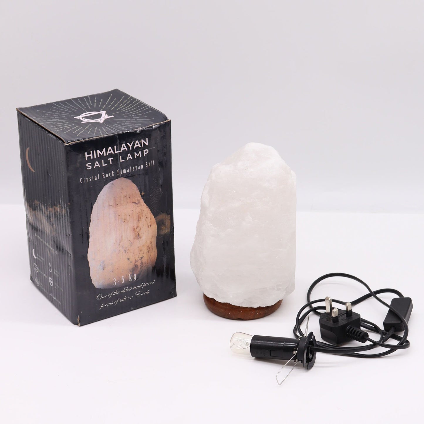 Lámpara de Sal del Himalaya Cristal de Roca 3-5kg - Pieza Premium