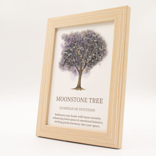Cuadro Árbol de la Vida con Piedra Lunar Natural 21x15cm