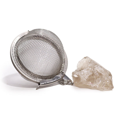 Colador de Té de Piedras Preciosas en Bruto - Cuarzo Ahumado