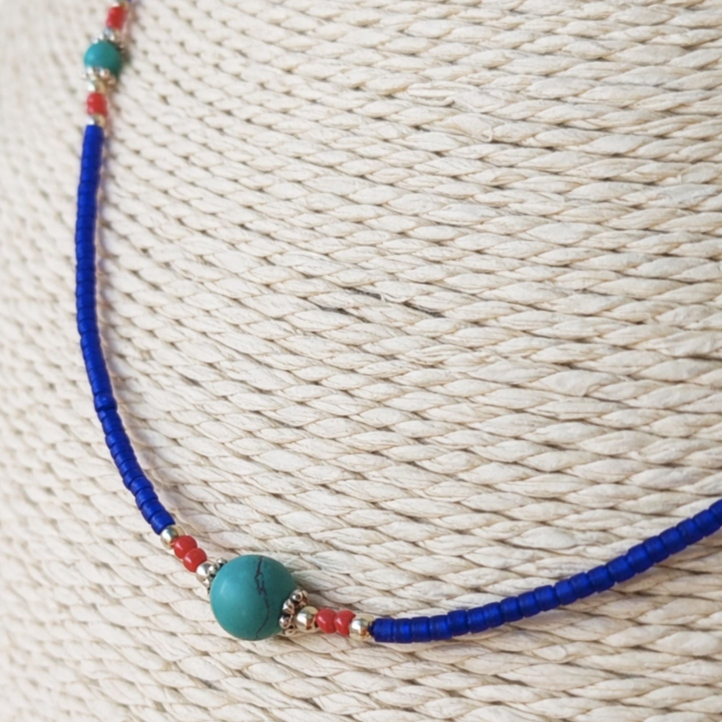 Collar Nepalí de Gemas Extrafinas Ónix Azul & Árbol de la Vida | Joya de Fuerza y Conexión