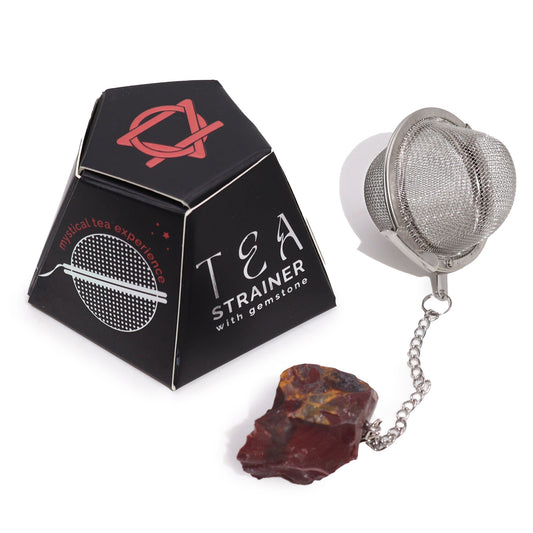 Colador de Té de Piedras Preciosas en Bruto - Jaspe Mookaíta