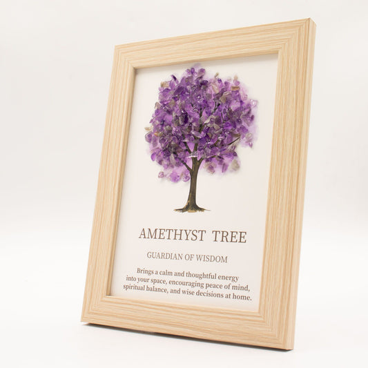 Cuadro Árbol de la Vida con Amatista Natural 21x15cm