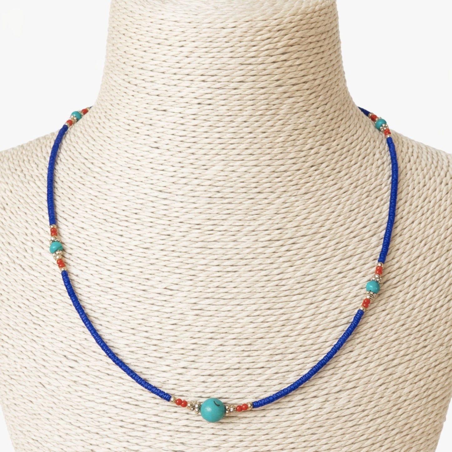 Collar Nepalí de Gemas Extrafinas Ónix Azul & Árbol de la Vida | Joya de Fuerza y Conexión