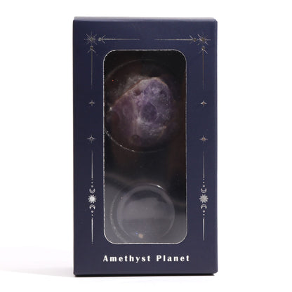 Planeta de Amatista con Soporte Solar (JÚPITER) 40 mm Piedra Natural