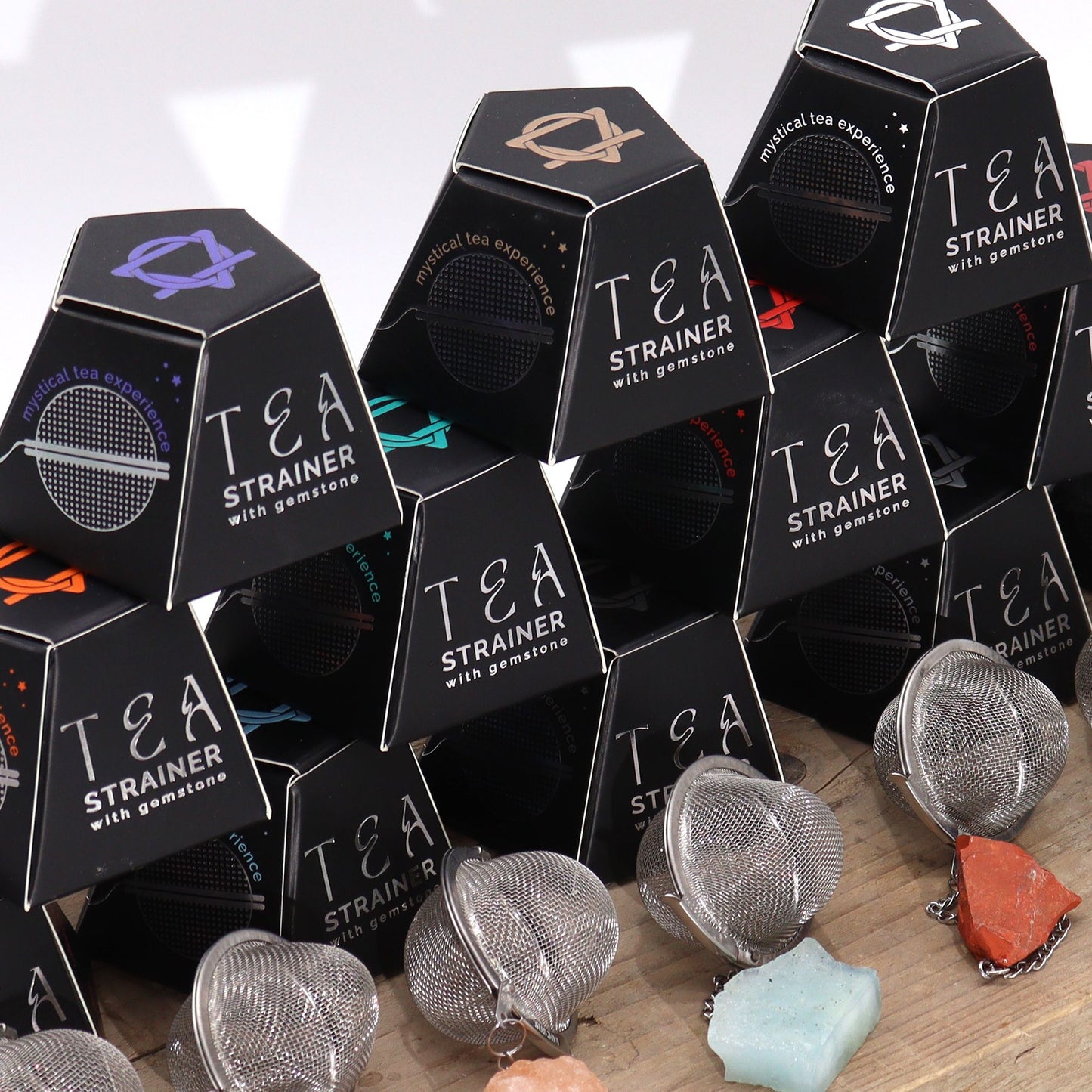 Colador de té de piedras preciosas de cristal crudo - Racimo de amatista
