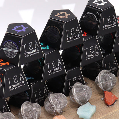 Colador de té de piedras preciosas de cristal crudo - Racimo de amatista