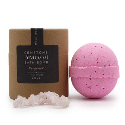 Bomba de Baño con Pulsera de cuarzo rosa Bergamota  Relajación y Amor Propio