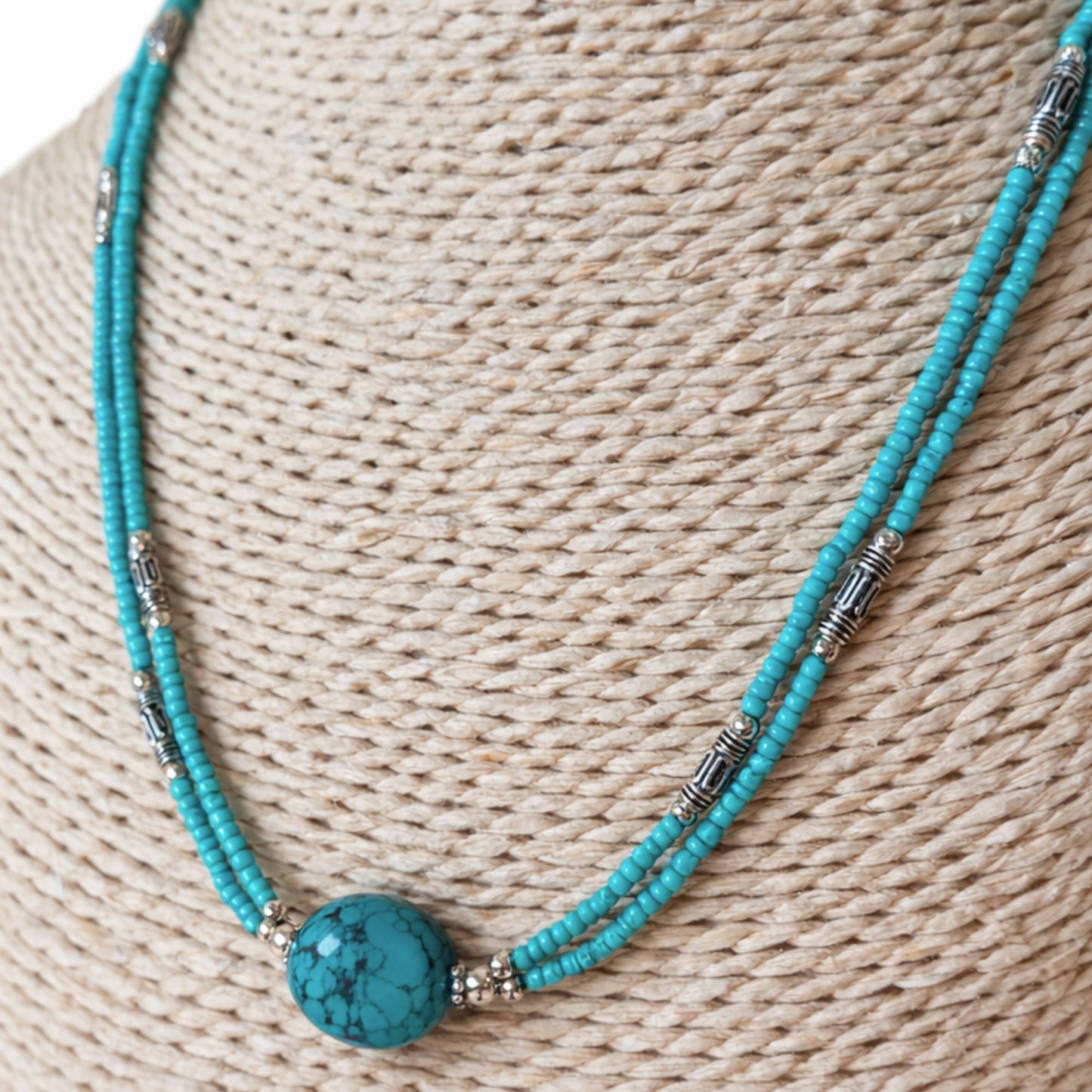 Collar Nepalí Extrafino Turquesa & Lapislázuli | Joya Artesanal de Bienestar