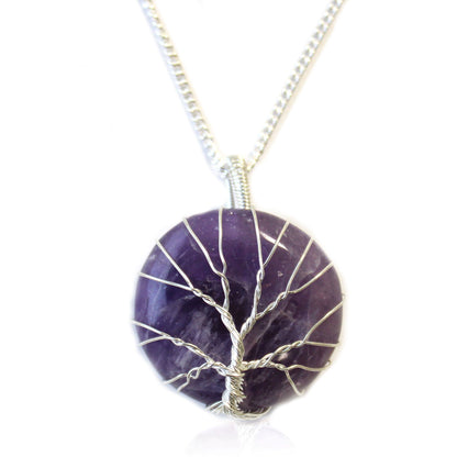 Collar Árbol de la Vida de Amatista con Cadena – Calma y Protección Energética