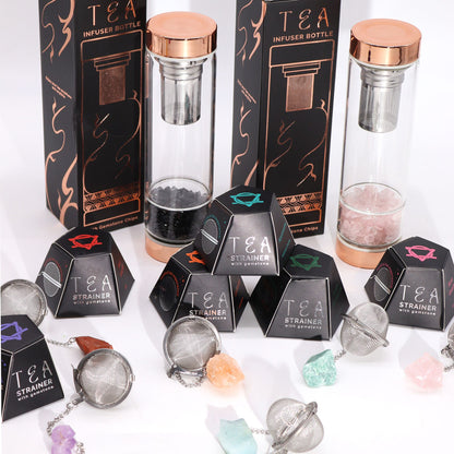 Colador de Té de Piedras Preciosas en Bruto - Jaspe Rojo