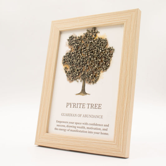 Cuadro Árbol de la Vida con Pirita Natural 21x15cm