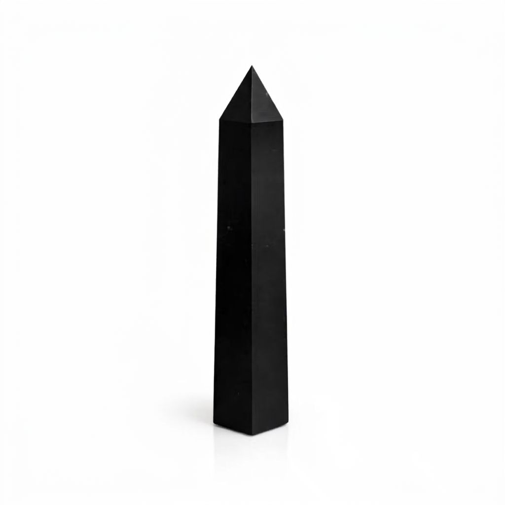 Punta de Turmalina Negra Natural 17 cm Obelisco de Protección Energética