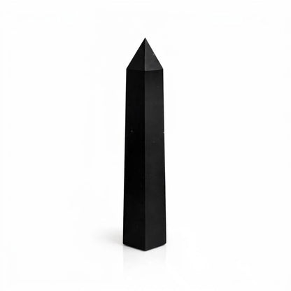 Punta de Turmalina Negra Natural 17 cm Obelisco de Protección Energética