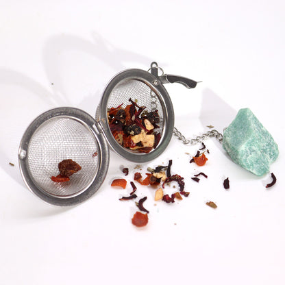 Colador de Té de Piedras en Bruto - Obsidiana Negra