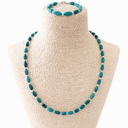 Conjunto Nepalí · Collar & Pulsera Turquesa | Joya Artesanal del Himalaya
