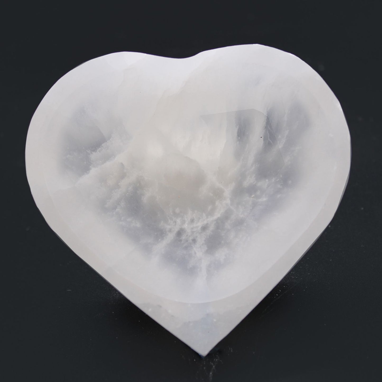Cuenco de corazón de selenita - 10cm