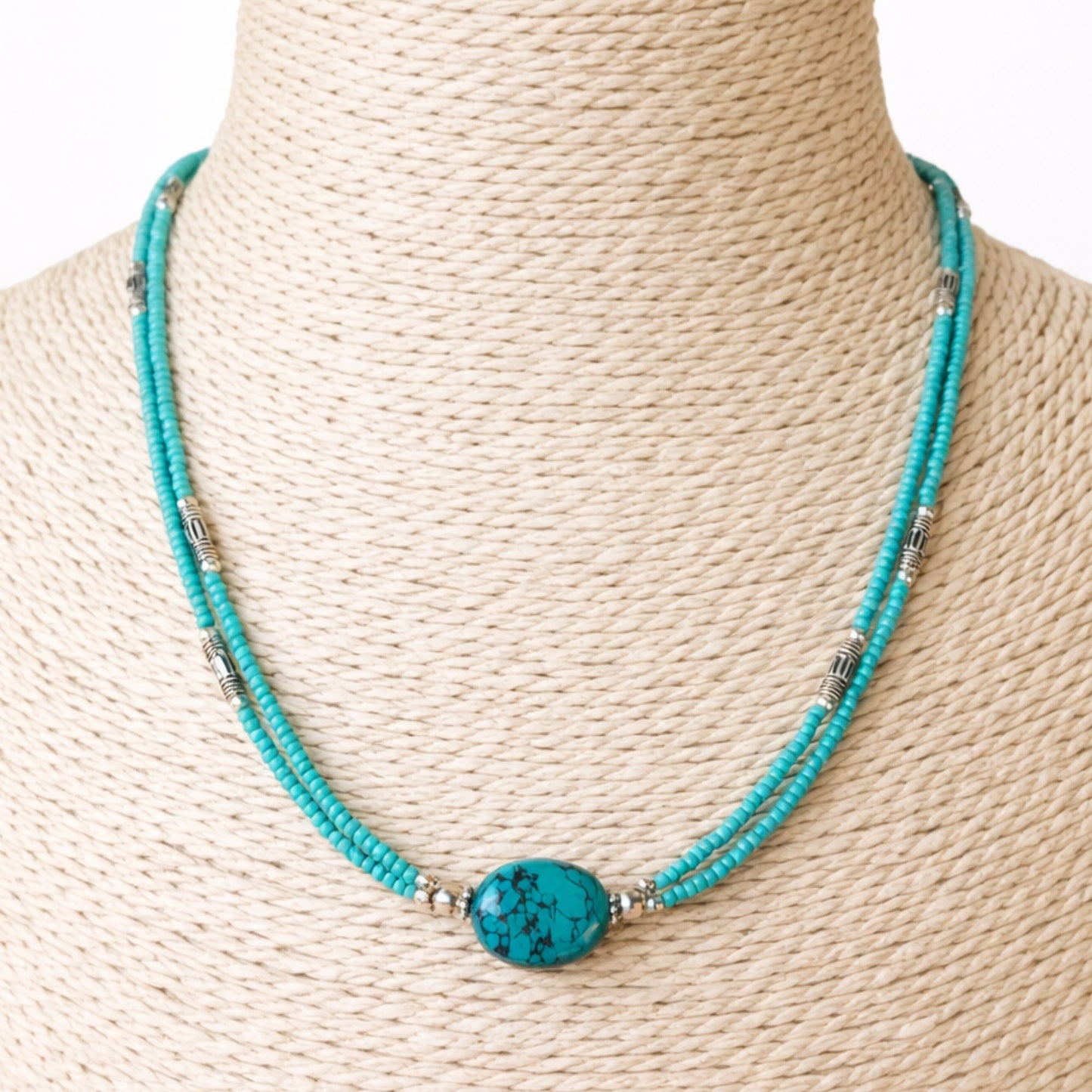 Collar Nepalí Extrafino Turquesa & Lapislázuli | Joya Artesanal de Bienestar