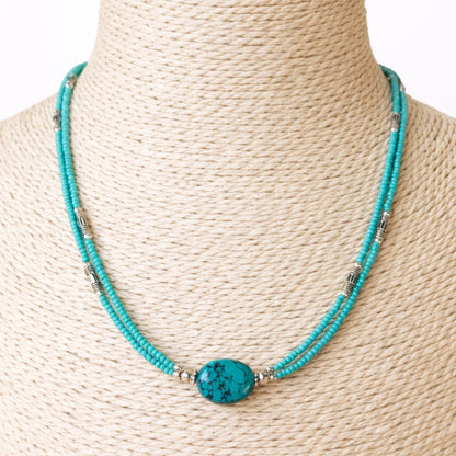 Collar Nepalí Extrafino Turquesa & Lapislázuli | Joya Artesanal de Bienestar