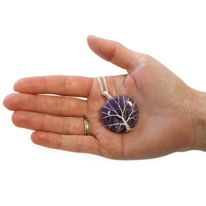 Collar Árbol de la Vida de Amatista con Cadena – Calma y Protección Energética
