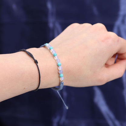 Vela de Cristal del Zodiaco con Pulsera de Piedras Naturales – Piscis