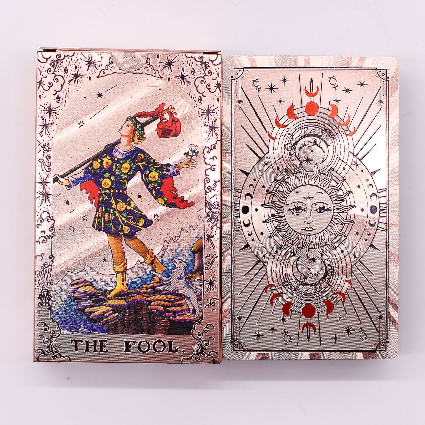 Set de cartas de Tarot en oro rosa - Fase lunar - con folleto
