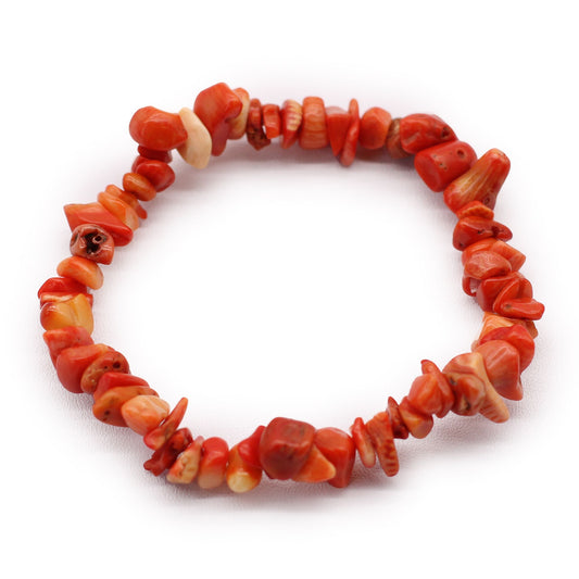 Pulsera de Fragmentos de Piedra Natural – Coral