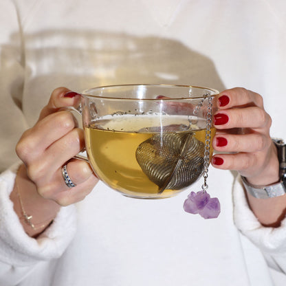 Colador de Té con Piedras en Bruto - Aguamarina
