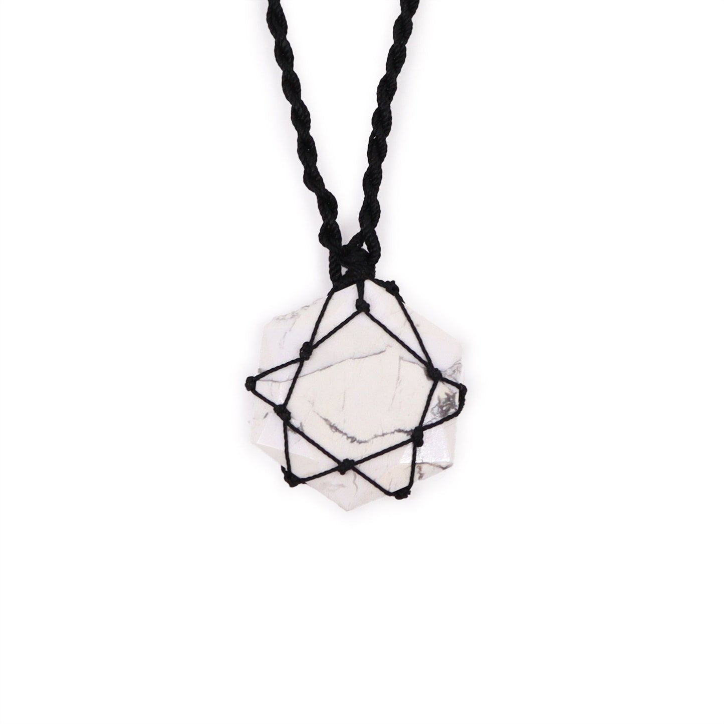 Collar de Howlita Hexagonal - Paciencia