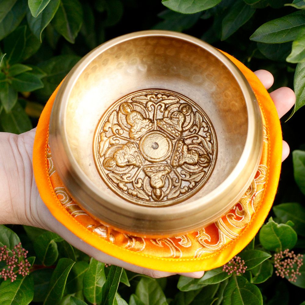 Cuenco tibetano Cinco Buda 10cm (min 400gm) para meditación y equilibrio energético