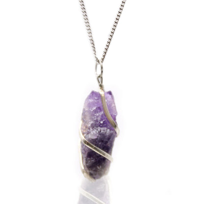 Collar de puedra Envuelta en Cascada - Amatista en bruto