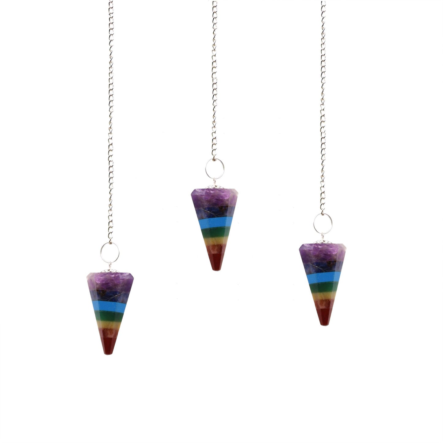 Péndulos Especiales - Chakra 7 Piedras