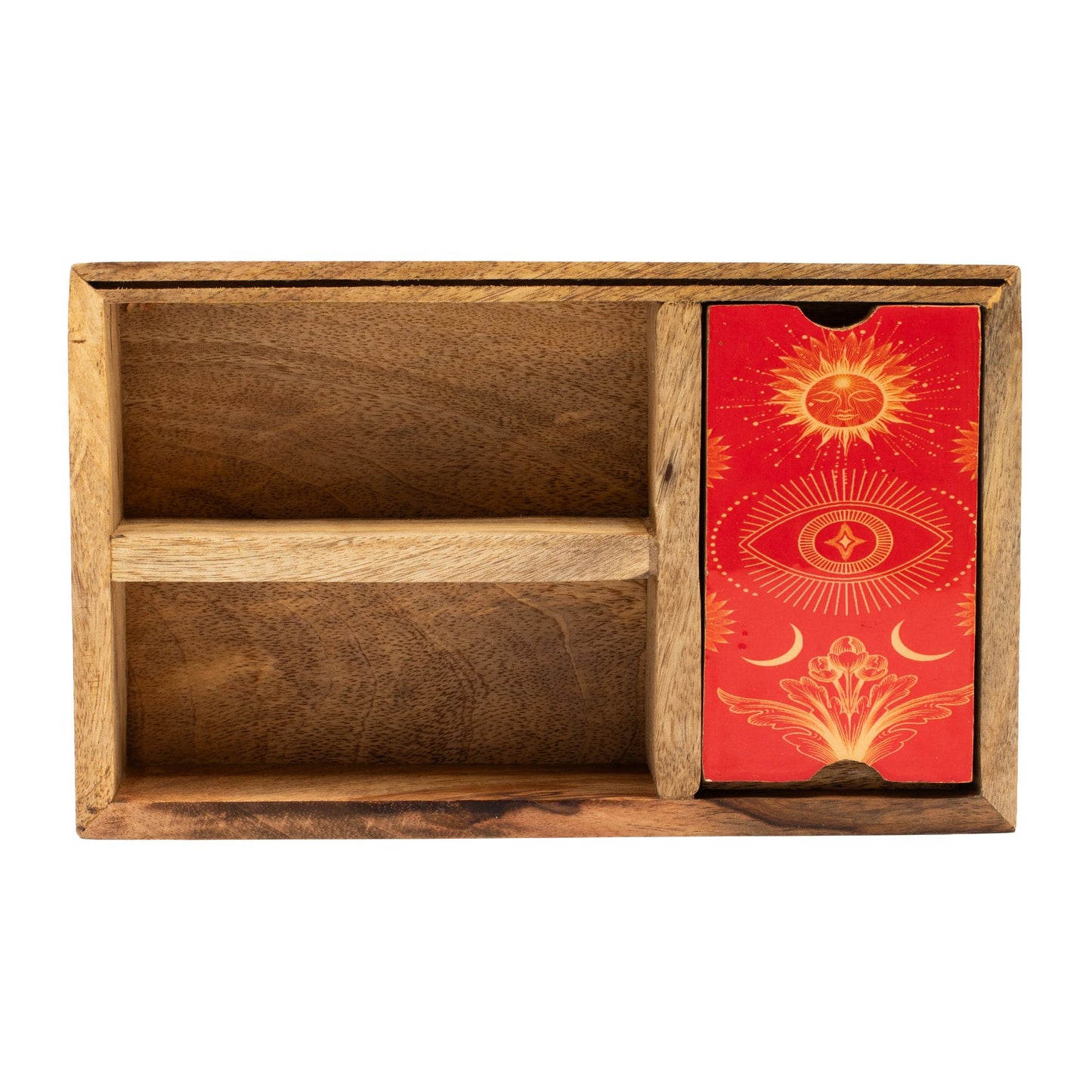 Caja para cartas de Tarot de Tres Secciones con Soporte para Cartas