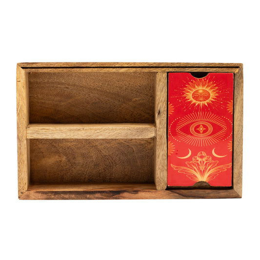 Caja para cartas de Tarot de Tres Secciones con Soporte para Cartas