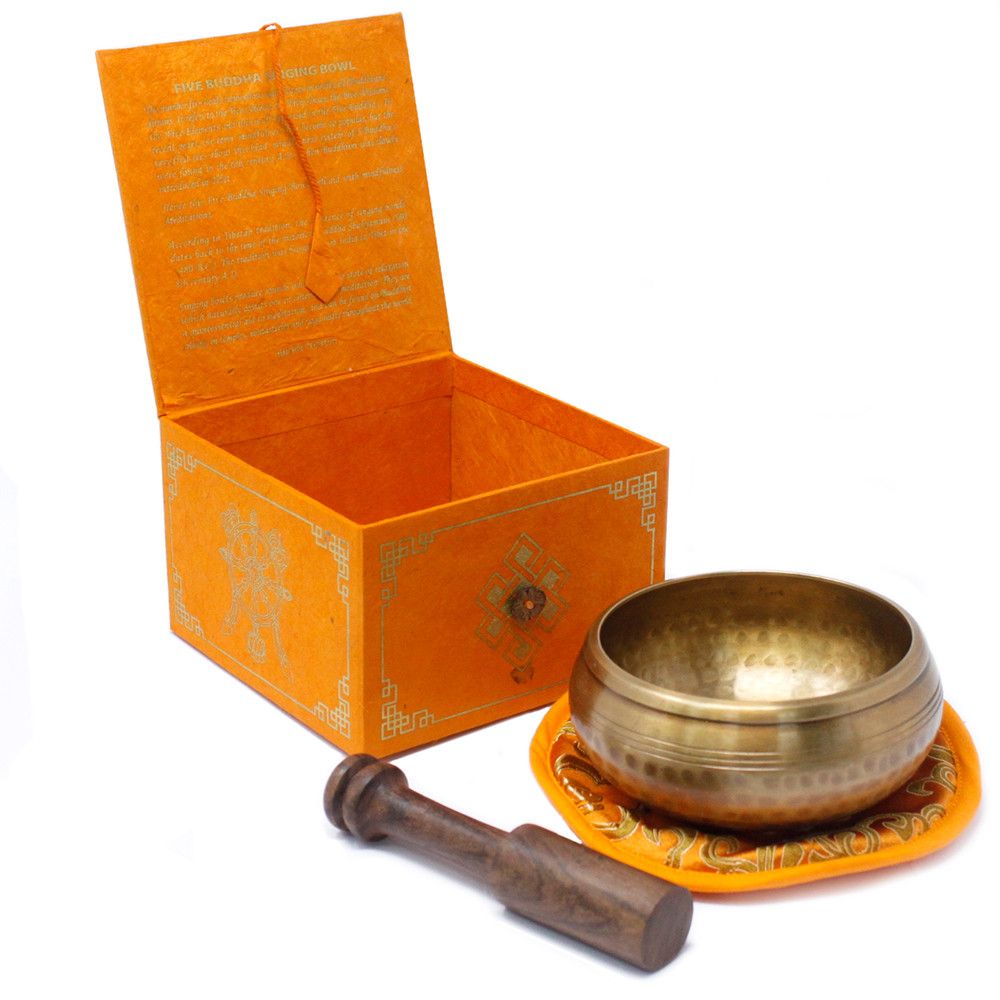 Cuenco tibetano Cinco Buda 10cm (min 400gm) para meditación y equilibrio energético